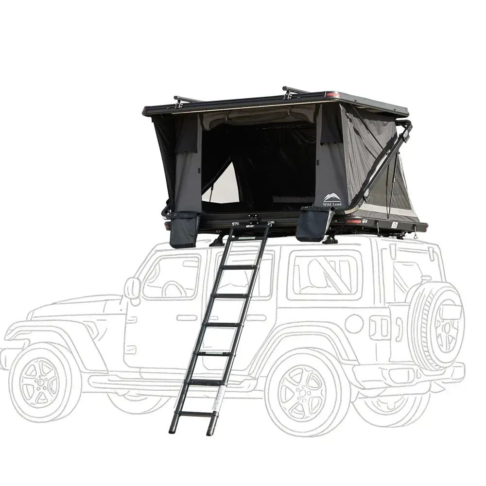 Rooftop Tent WildLand | Rock Cruiser Pro 140 - Hard Sheel Roof Top Tent for Trucks, SUVs, Trailers and Cars